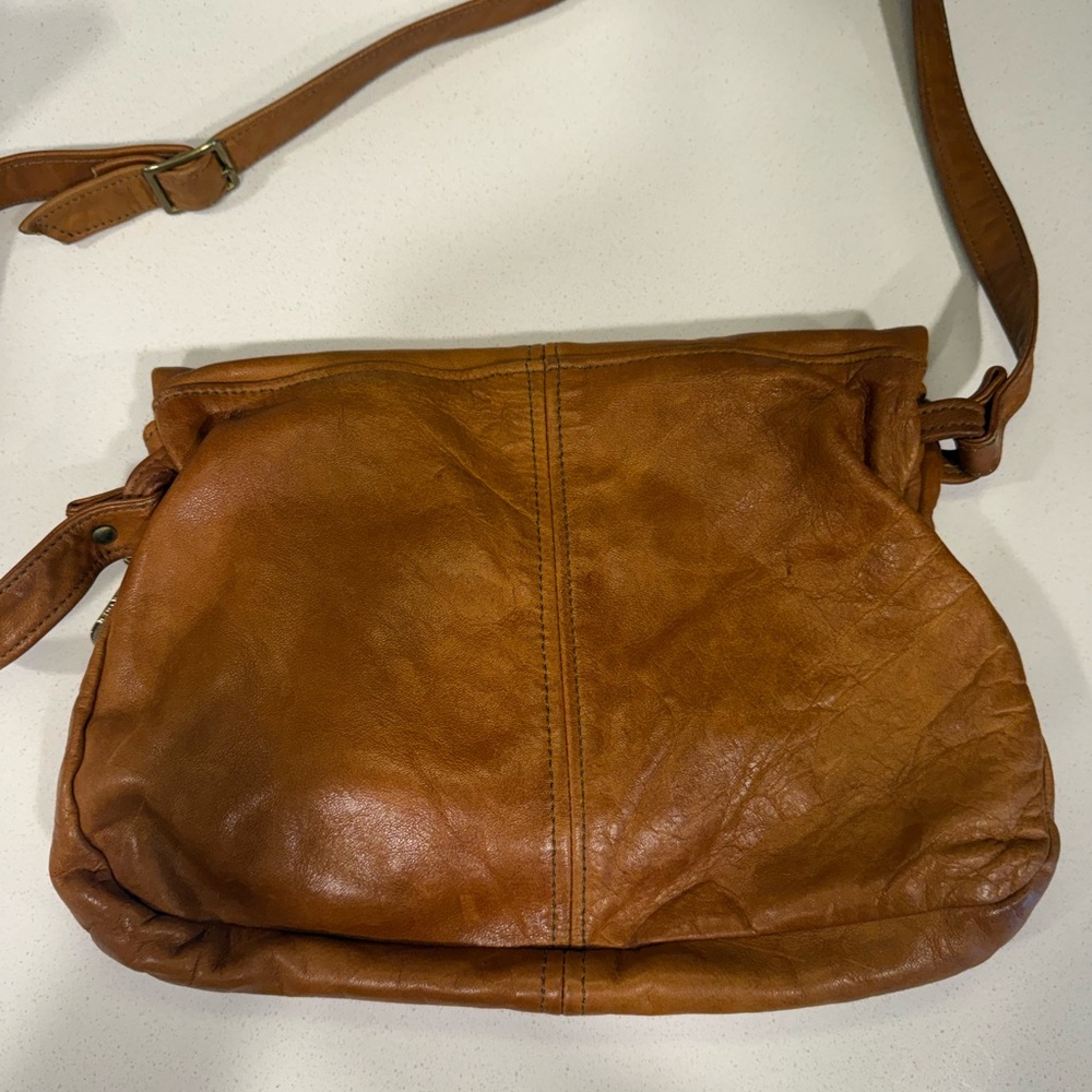 Victoria Leather Co Leather Crossbody Bag Brown Made in USA Vintage Style - Picture 5 of 6